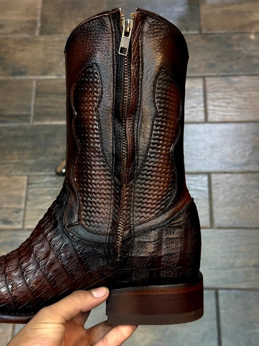 Men's Handmade Crocodile Leather Boots