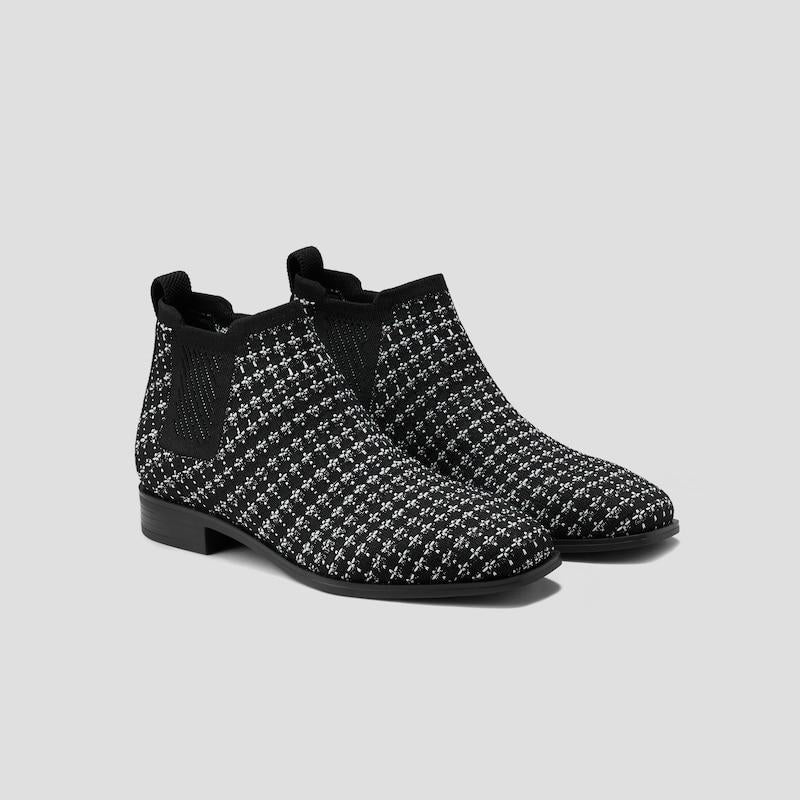 Square-Toe Water-Repellent Ankle Boots