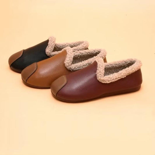 Women's Fleece-lined Soft-soled Shoes For Autumn And Winter