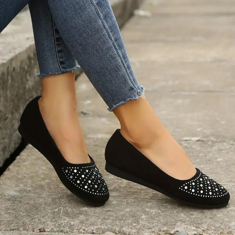 Women's Rhinestone Decor Flat Shoes