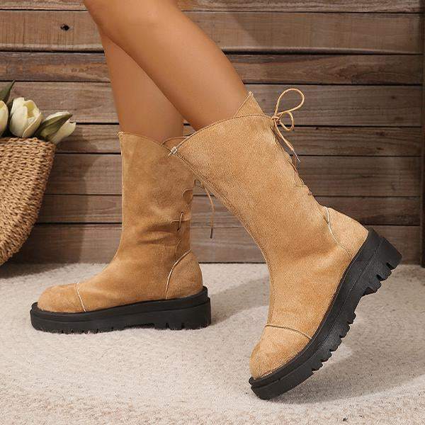 Women's Retro Strappy Thick-Soled Knight Boots