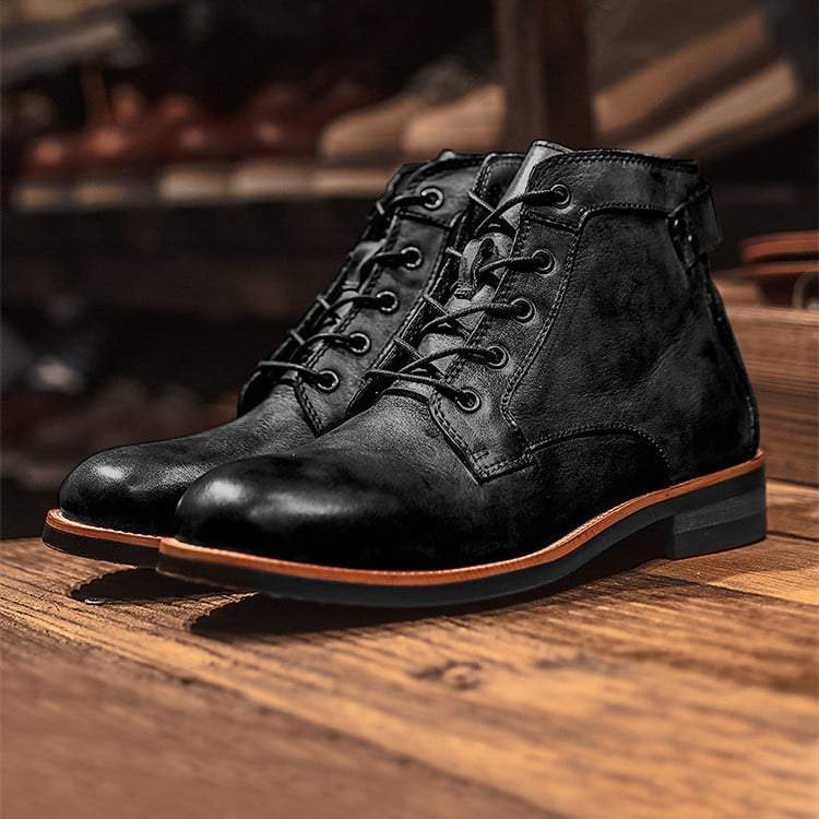 Men Genuine Leather Waterproof Non-slip Arch Support Vintage Casual Chukka Boots