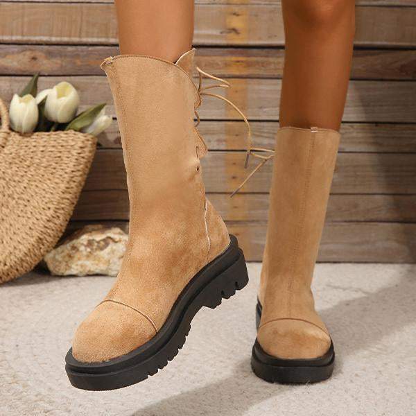 Women's Retro Strappy Thick-Soled Knight Boots