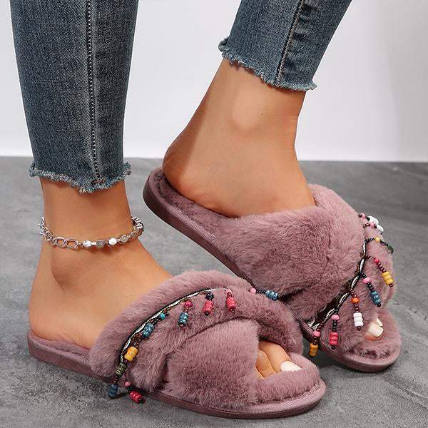 Women's Fashionable Casual Cross Ethnic Style Cotton Slippers