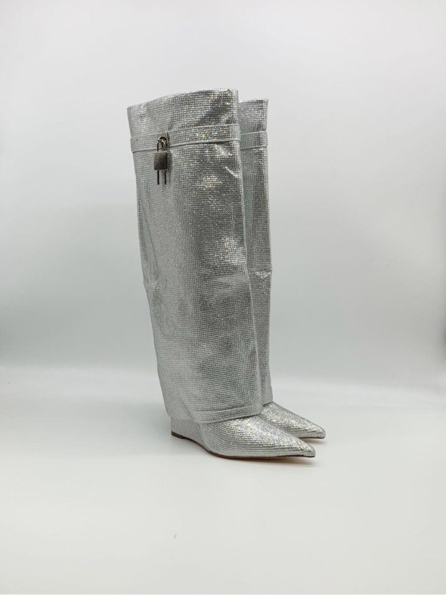 Rhinestone Lapel Boots