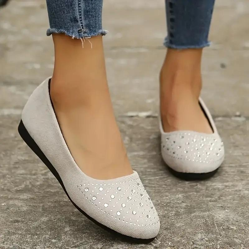 Women's Rhinestone Decor Flat Shoes