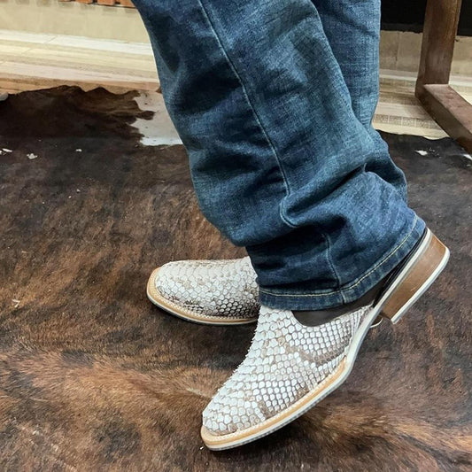 Natural Albino Python Cowboy Boots