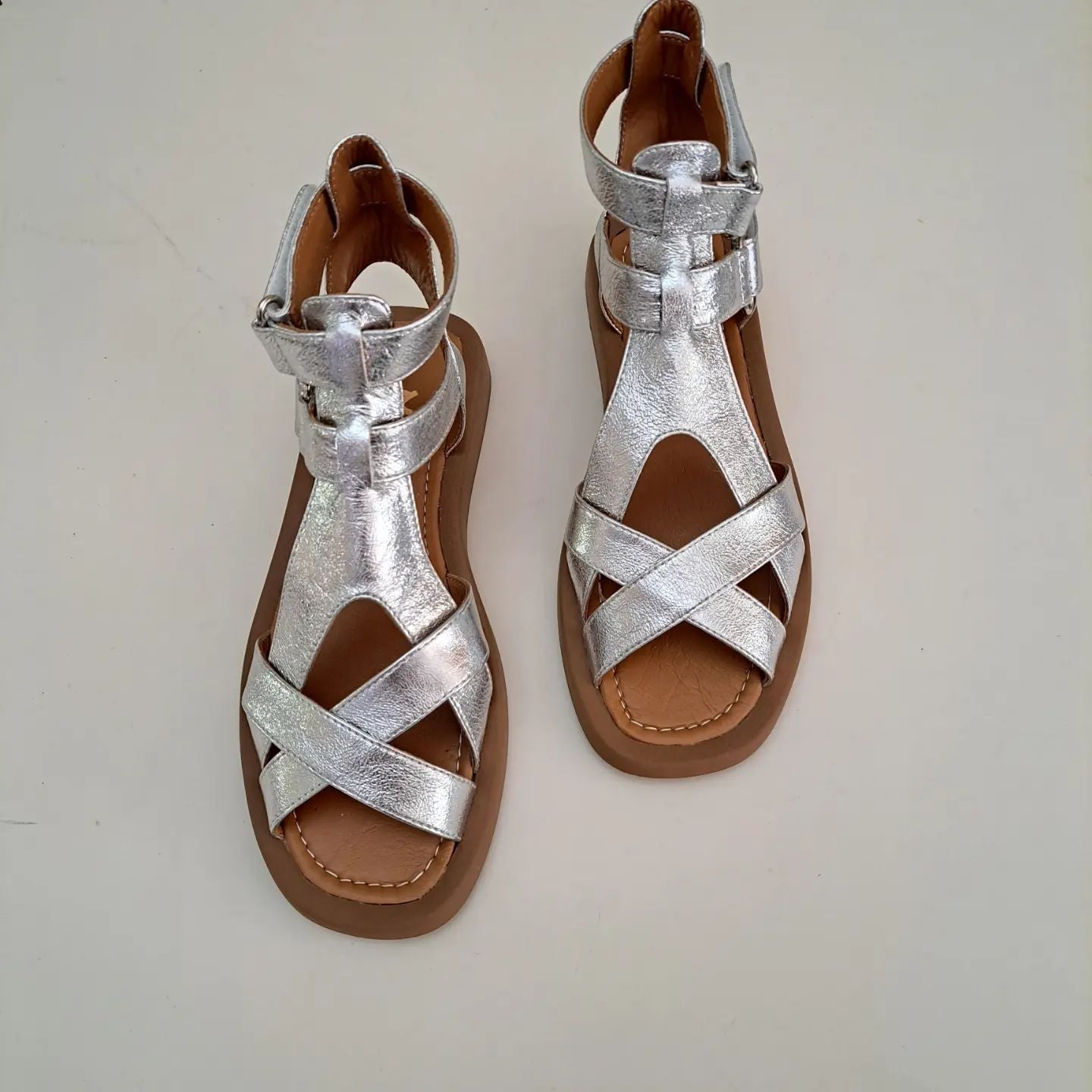 Chic Velcro Roman Flats