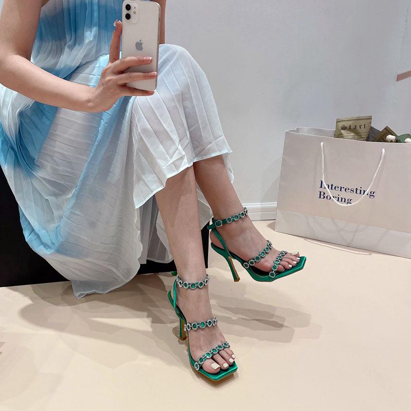 Square Toe High Heel Sandals