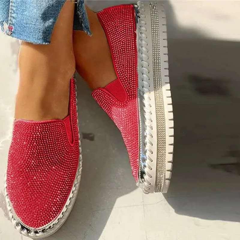 Rhinestone Platform Loafers