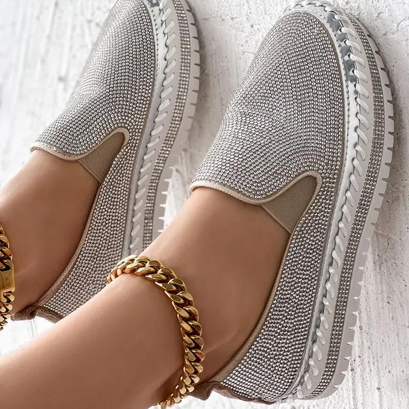 Rhinestone Platform Loafers