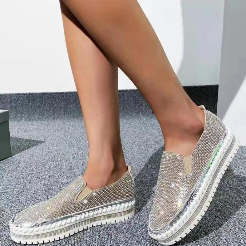 Rhinestone Platform Loafers