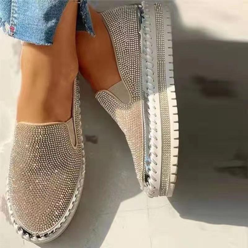 Rhinestone Platform Loafers