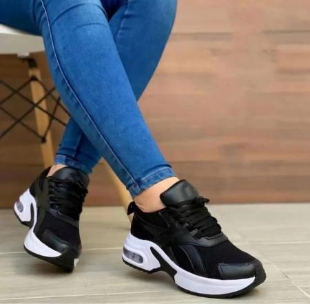 2023 Women's Platform Sneakers Lace Up With Colors, Orthopedic Walking Sneakers