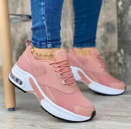 2023 Women's Platform Sneakers Lace Up With Colors, Orthopedic Walking Sneakers