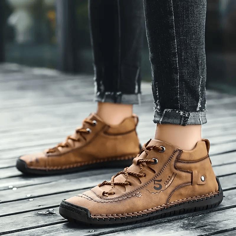 Men's Casual Leather Vintage Hand Stitching Ankle Boots