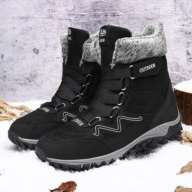 Men's Outdoor High Top Thick Sole Fleece Lining Warm Snow Boots