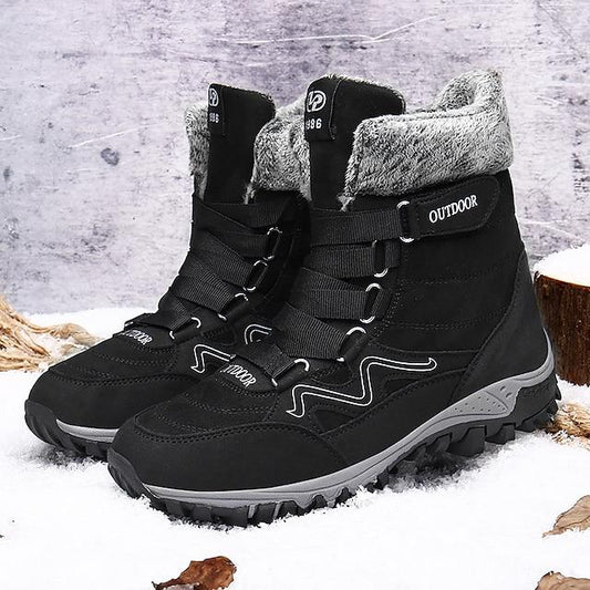 Men's Outdoor High Top Thick Sole Fleece Lining Warm Snow Boots