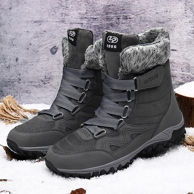 Men's Outdoor High Top Thick Sole Fleece Lining Warm Snow Boots