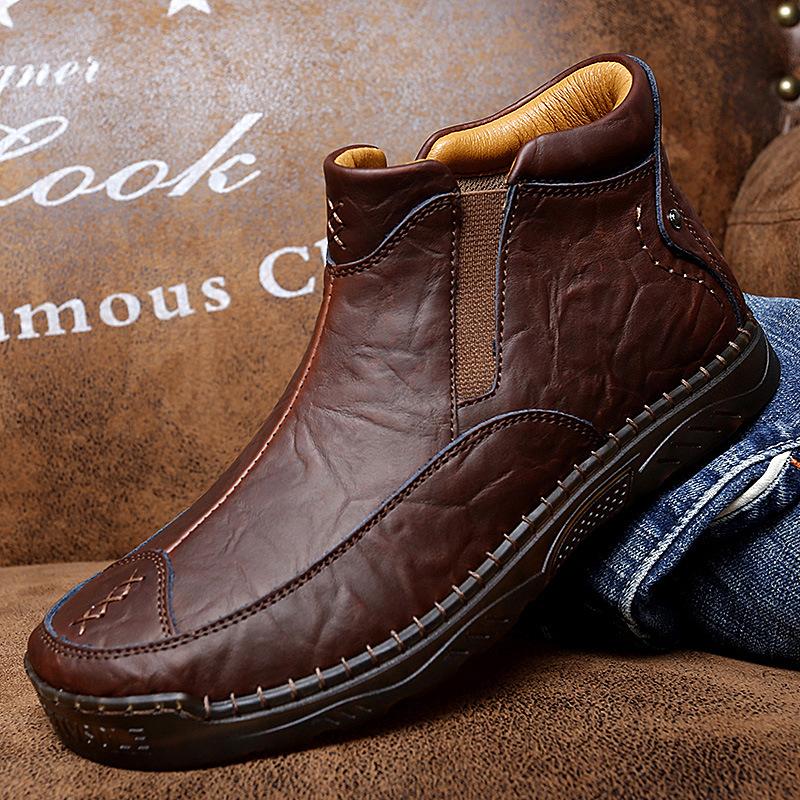 Men's Outdoor Casual Handmade Cowhide Boots