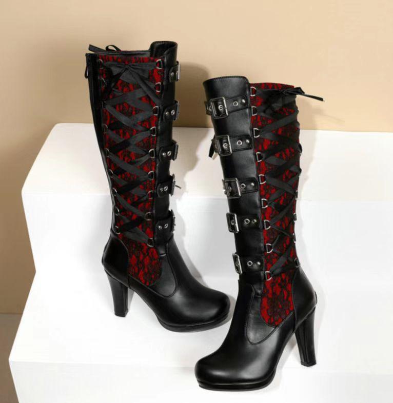 Women'S Vintage Fashion Lace-Up Rider Boots